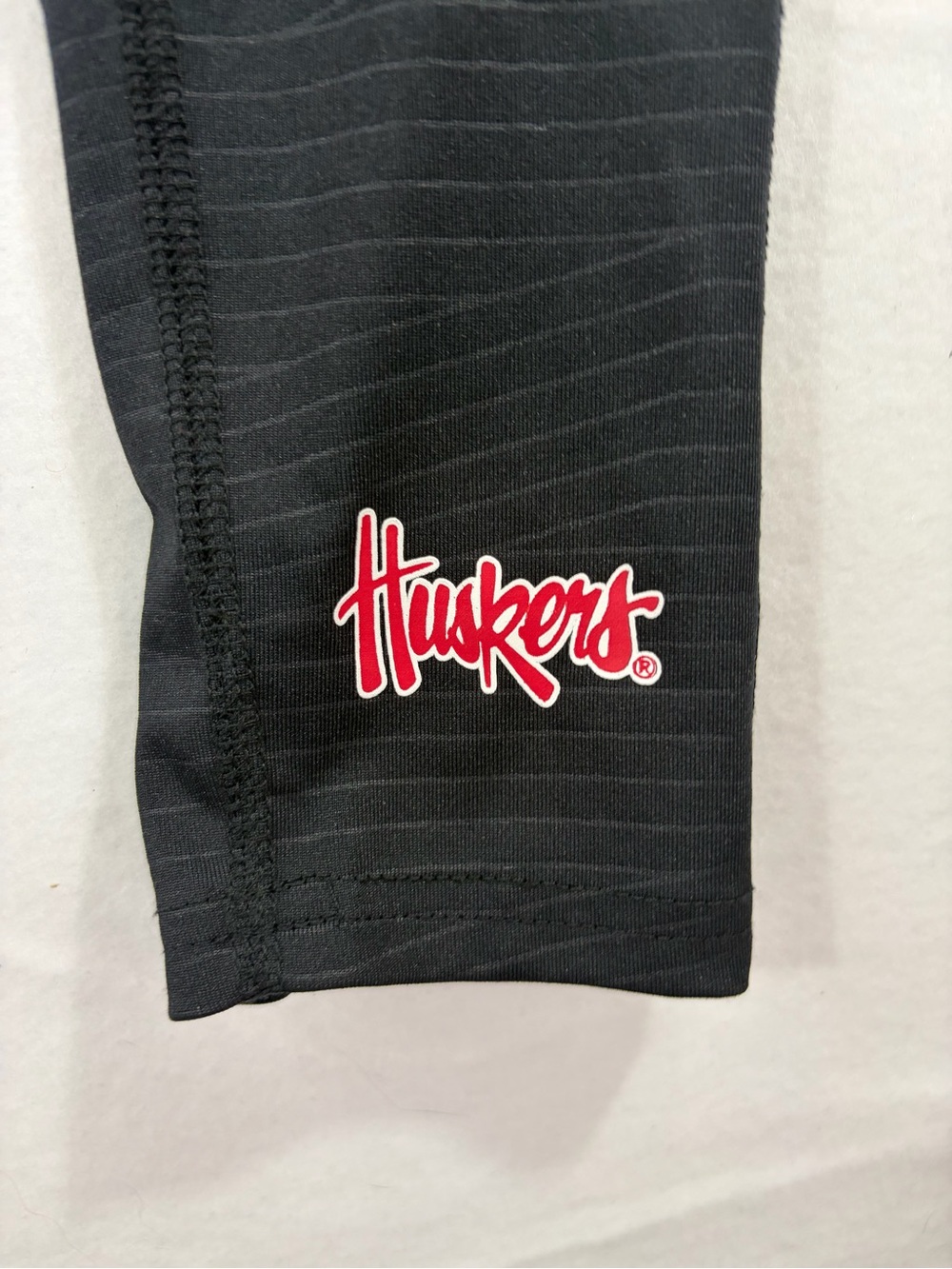Russell Athletic Black Leggings with Red Huskers Script Logo